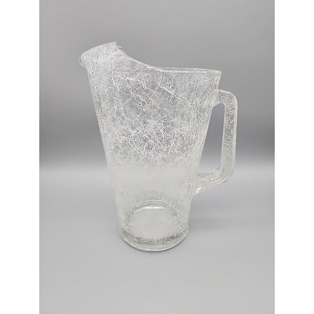 Vintage Hazel Atlas Glass Spaghetti Drizzle String Glass Beverage Pitcher Heavy